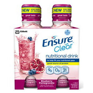 ENSURE CLEAR BLUBRY/POMG 10 OZ BTL 12CS